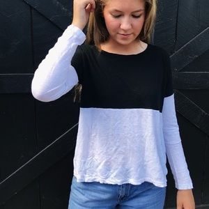 Long color block T-shirt from madewell!!